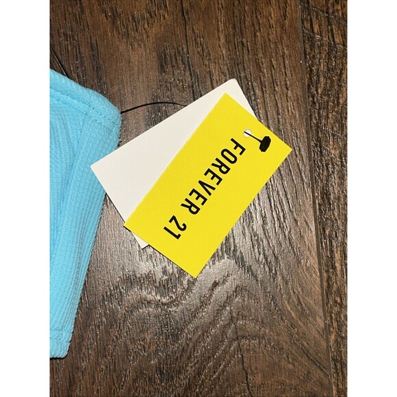 Women’s Large Forever 21 Light Blue One-Shoulder Bikini Top, NWT - Picture 3 of 6